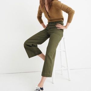 •MADEWELL• Emmett Wide Leg Button Front Crop Pant